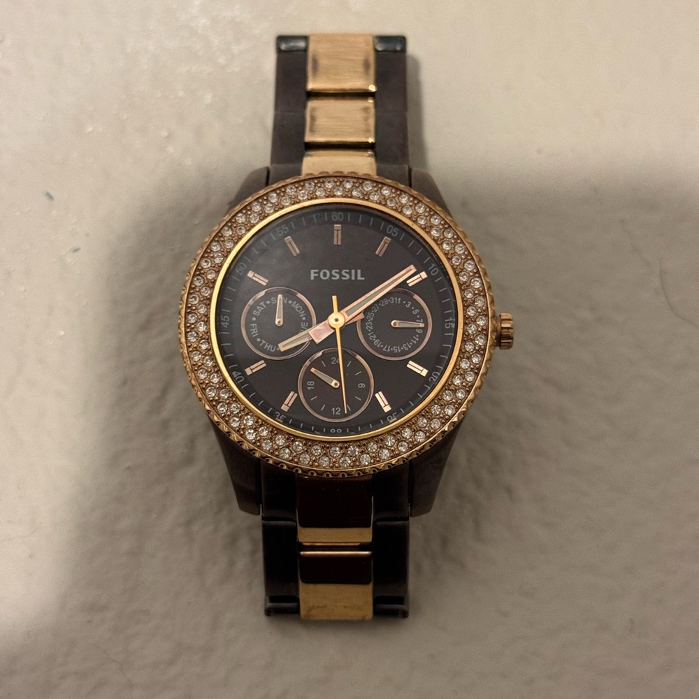 Fossil Black and Gold Watch